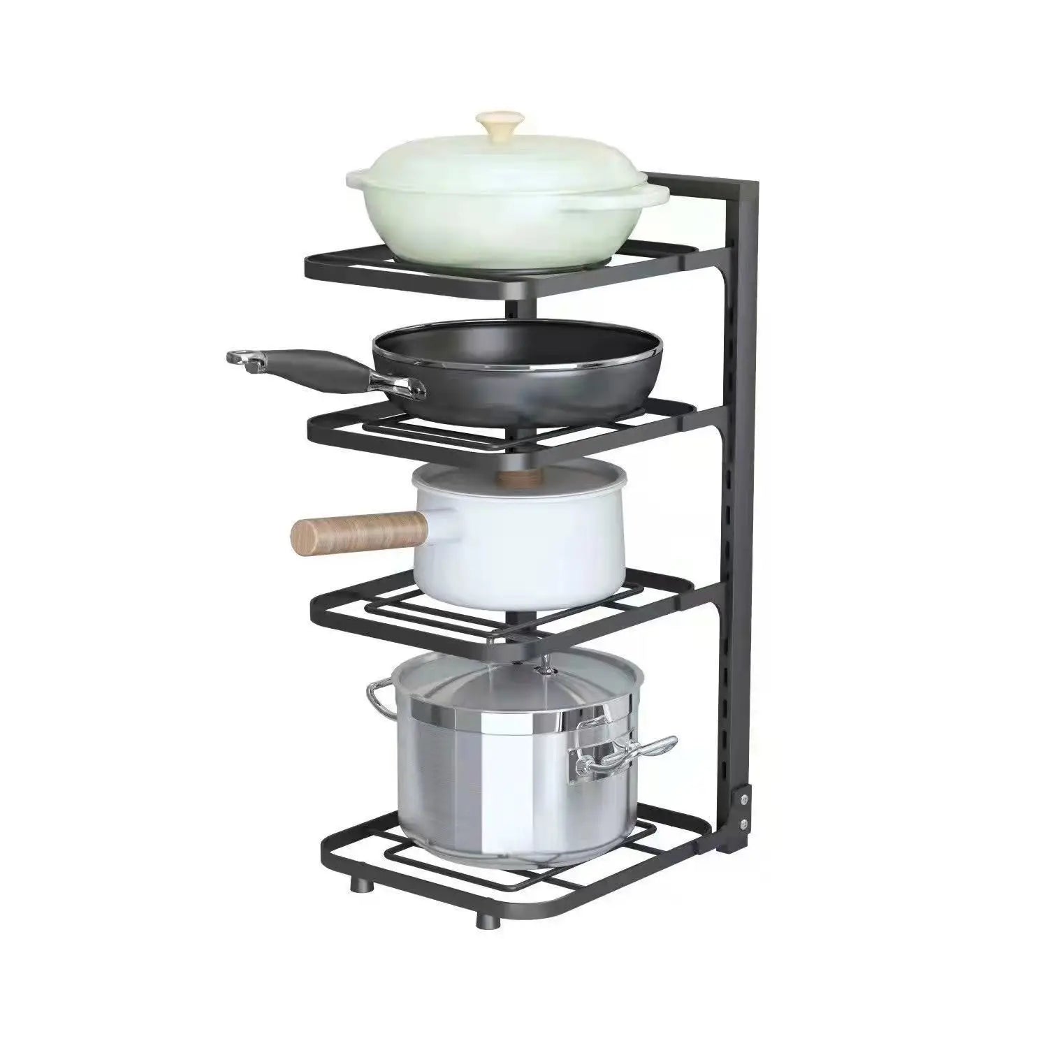 The Kitchen Is Equipped with Stainless Steel Shelves
